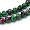 Synthetic Ruby in Zoisite Beads Strands G-F216-12mm-26-1-3