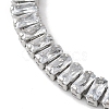 304 Stainlessa Steel Pave Clear Cubic Zirconia Rectangle Link Chain Bracelets for Women BJEW-Z066-01P-03-2