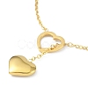 Ion Plating(IP) 304 Stainless Steel Heart Shape Pendants Bracelets for Women BJEW-K254-13G-2