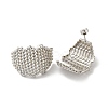 Rack Plating Brass Hollow Twist Stud Earrings for Women EJEW-D073-03P-2