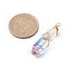 2Pcs 2 Style Two Tone Glass Double Terminated Point Beads Pendants Set PALLOY-JF02538-02-2