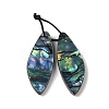 2Pcs Natural Abalone Shell/Paua Shell Pendants SHEL-A005-01C-1