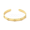 Rack Plating Brass Flat Round Hammered Open Cuff Bangle for Women BJEW-M231-01G-2