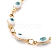 Enamel Horse Eye Link Chains Bracelet BJEW-P271-05G-03-2