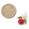 3Pcs 3 Colors Acrylic Pearl & Polymer Clay Rhinestone Angel Connector Charms PALLOY-JF02903-2