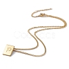 Titanium Steel Initial Letter Rectangle Pendant Necklace for Men Women NJEW-E090-01G-16-2