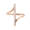 304 Stainless Steel Thin Curve Finger Ring for Women RJEW-C086-25-RG-2