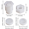 2 Sets 2 Styles Hexagonal Prisms & Flat Round Storage Box Bottle Container Silicone Molds DIY-SZ0002-41-2