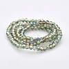 Half Rainbow Plated Faceted Rondelle Electroplate Glass Beads Strands GLAA-A024C-HR01-2