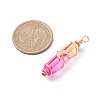 2Pcs 2 Style Two Tone Glass Double Terminated Point Beads Pendants Set PALLOY-JF02538-04-2