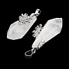 Natural Quartz Crystal Rock Crystal Faceted Teardrop Pendants G-Q163-04P-05-2