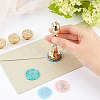 CRASPIRE Alloy Handle and Brass Wax Seal Stamp Head Sets DIY-CP0004-70A-3