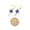 Resin Round Bead with Cross Dangle Earrings EJEW-JE05056-3