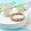 Handmade Polymer Clay Heishi Beads Stretch Bracelets Sets BJEW-JB07341-4