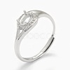 925 Sterling Silver Rhinestone Claw Finger Ring Components STER-E061-48P-5