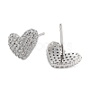 Rack Plating Heart Brass Stud Earrings EJEW-N055-41P-RS-2