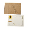 Dried Sunflower Paper Thank You Greeting Cards AJEW-K043-01A-2