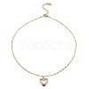 Heart Brass Micro Pave Cubic Zirconia Pendant Necklaces NJEW-E105-10KCG-2