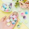 PandaHall Elite 28Pcs 7 Colors  Frosted Acrylic Beads MACR-PH0002-19-3