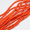 1 Strand Dyed Orange Red Round Synthetic Turquoise Beads Strands X-TURQ-G106-4mm-02G-1