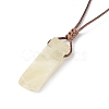 Natural Citrine Nugget Pendant Necklace with Waxed Cord for Women NJEW-F306-01F-3