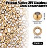 SUNNYCLUE 200Pcs PVD Vacuum Plating 304 Stainless Steel Spacer Beads STAS-SC0006-89A-2