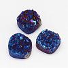 Electroplated Natural Druzy Quartz Crystal Beads G-G888-03-2