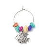 Fish Alloy Wine Glass Charms AJEW-JO00225-4