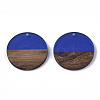 Transparent Resin & Walnut Wood Pendants RESI-S358-02B-H60-2