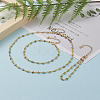 Handmade Brass Enamel Link Chains Jewelry Sets SJEW-JS01164-11