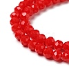 Opaque Solid Color Crystal Glass Rondelle Beads Strands EGLA-F049A-02-3