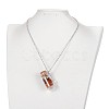 Cute Design Glass Wishing Bottle Pendant Necklaces NJEW-JN01090-5