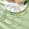 5Pcs 5 Styles Facete Rondelle Glass Beaded Stretch Bracelets BJEW-JB10332-2