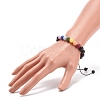 2Pcs 2 Style Natural Howlite & Golden Sheen Obsidian & Mixed Stone Round Braided Bead Bracelets Set for Women BJEW-JB08385-6