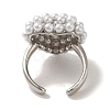 Rack Plating Brass Micro Pave Pearl Rings RJEW-R315-02B-P-2