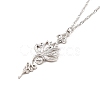 Minimalist Lotus Alloy Pendant Necklace for Women NJEW-I113-03P-1
