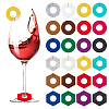 BENECREAT 24Pcs 2 Style 12 Colors Felt Wine Glass Charms AJEW-BC0003-68-1