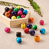240Pcs 8 Color Craftdady Dyed Natural Maple Wood Beads WOOD-CD0001-06B-LF-14