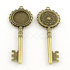 Tibetan Style Key Alloy Big Pendants Cabochon Settings TIBEP-S289-23AB-NR-1