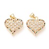 Brass Micro Pave Clear Cubic Zirconia Pendants ZIRC-L096-30G-1