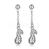 Brass Micro Pave Cubic Zirconia Dangle Stud Earring EJEW-EE0004-04P-1