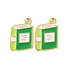 Golden Plated Alloy Enamel Pendants X-ENAM-Z017-12G-02-1