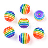 Transparent Stripe Resin Beads X1-RESI-S345-8mm-10A-1