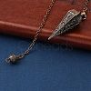 Rack Plating Brass Cone Dowsing Pendulum Pendants AJEW-G064-01-4