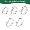 PandaHall Elite 10Pcs 5 Size Footprint Alloy Finger Rings for Women RJEW-PH0001-08-4