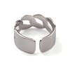 Non-Tarnish 304 Stainless Steel Curb Chains Shape Open Cuff Rings for Women RJEW-G285-54P-3