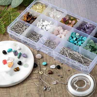 Mixed Stone Chip Beads Kit for DIY Jewelry Set Making DIY-FS0002-23-1