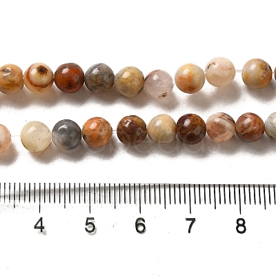 Natural Crazy Lace Agate Round Bead Strands G-M272-03-6mm-1