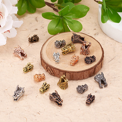 24 Pcs 12 Styles Tibetan Style Alloy Beads FIND-TA0001-32-1