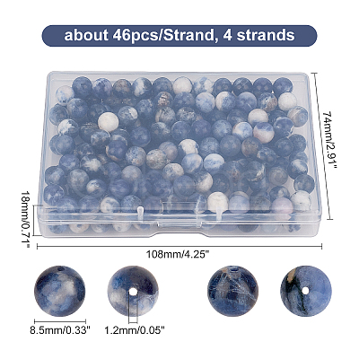 CHGCRAFT 4 Strands Natural Sodalite Beads Strands G-CA0001-11-1